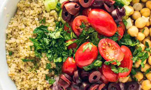 Quinoa Mediterranean Salad in a bowl